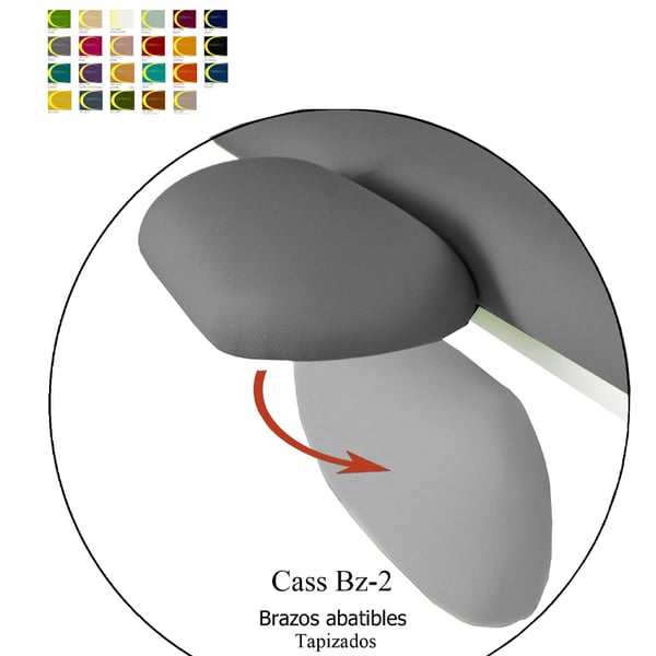 Accoudoir chromé pliant et rembourré (ensemble d'accoudoirs)